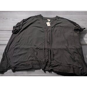 NWT‎ Avenue Studio Womens Plus Size 22 Black Jacket Lightweight Dressy Layers